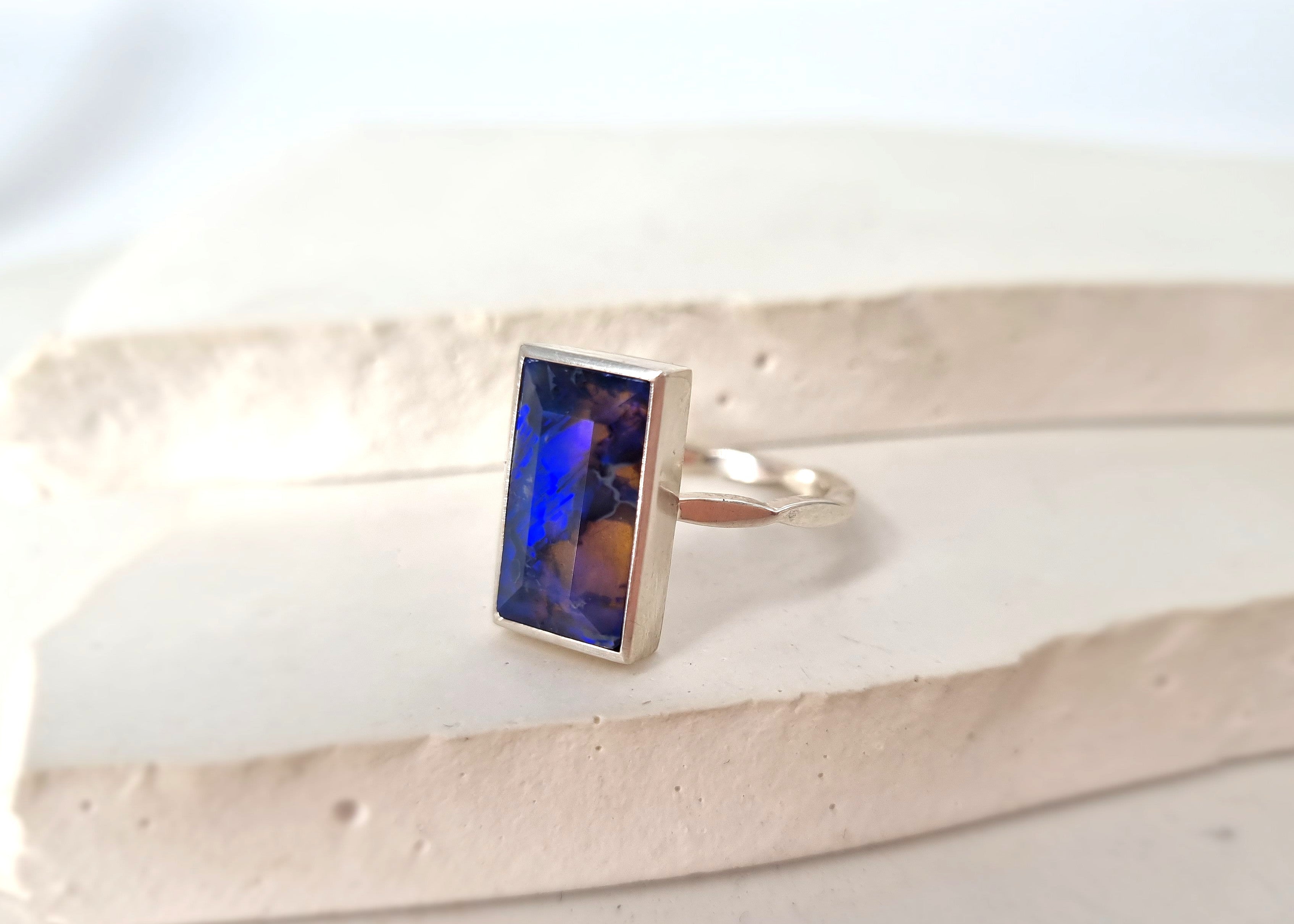 A Peacock Blue Opal with a Kaleidoscope of Colours