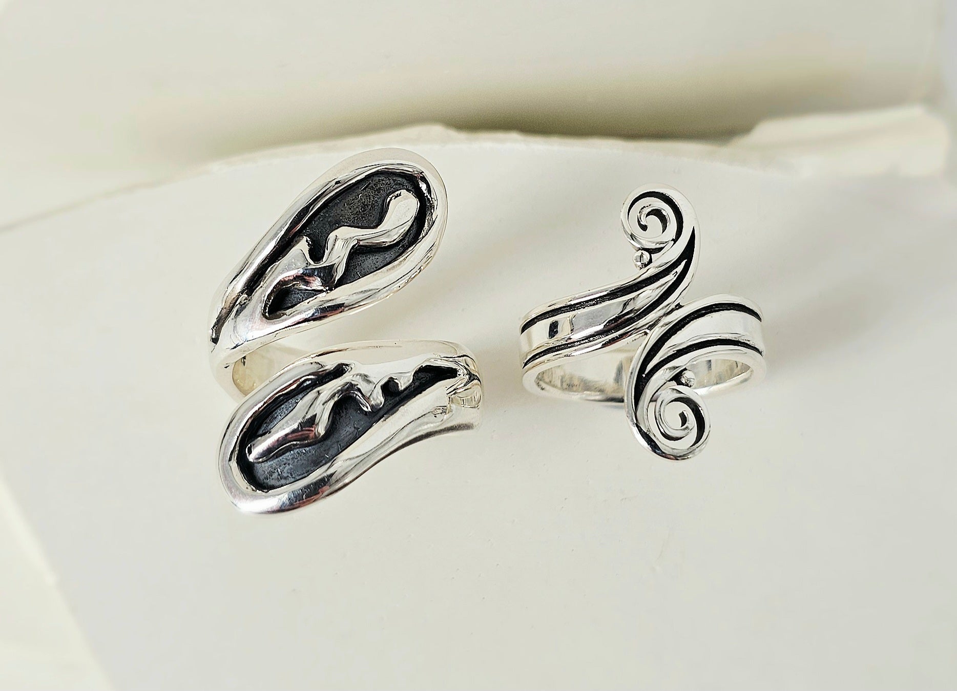 Sculpted Silver Ring Set