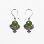 Pounamu Owl Guardian Earrings in Sterling Silver