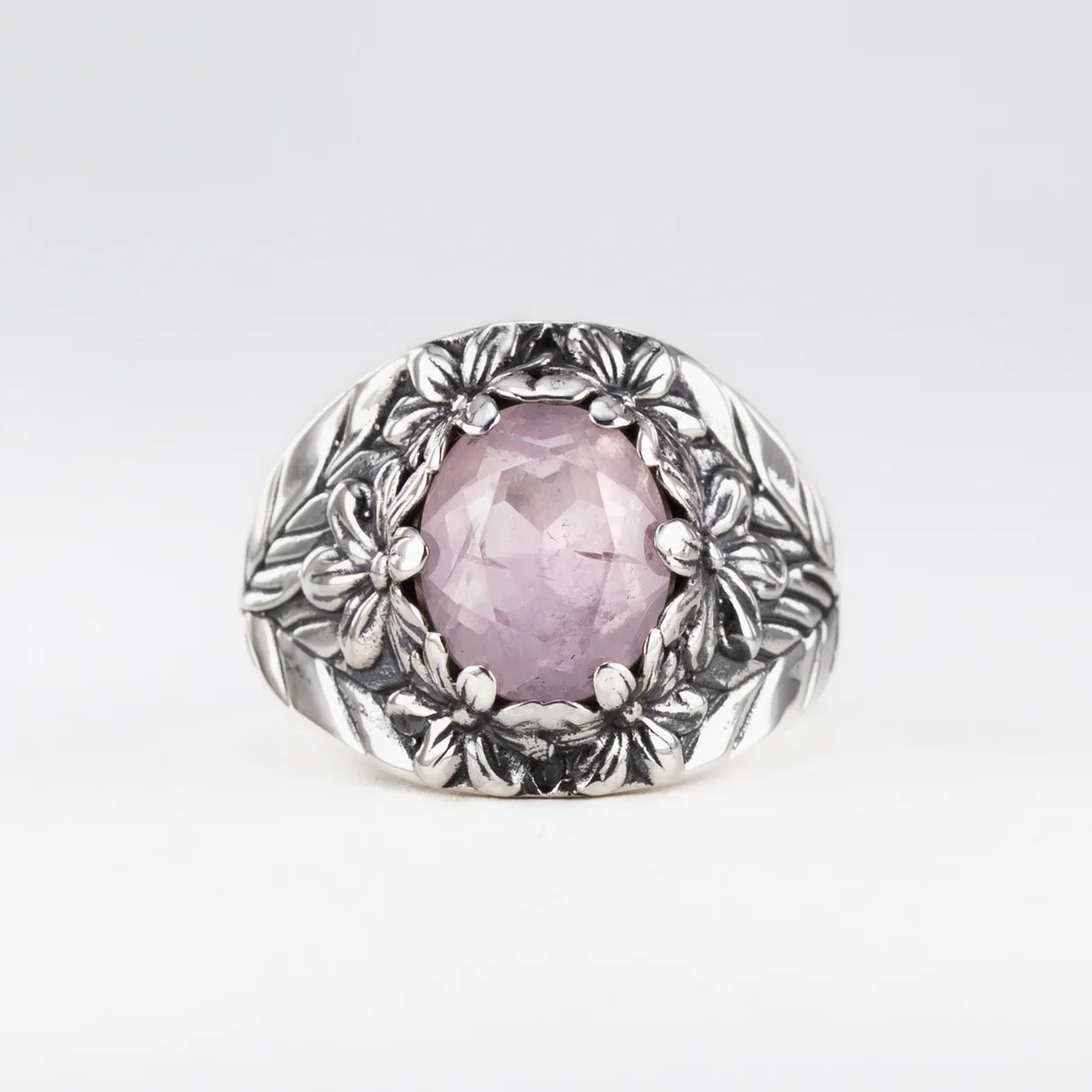 Flower Garden Ring in Rose Quartz