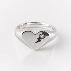 Perfectly Flawed Heart Ring with Lab Diamond in Sterling Silver