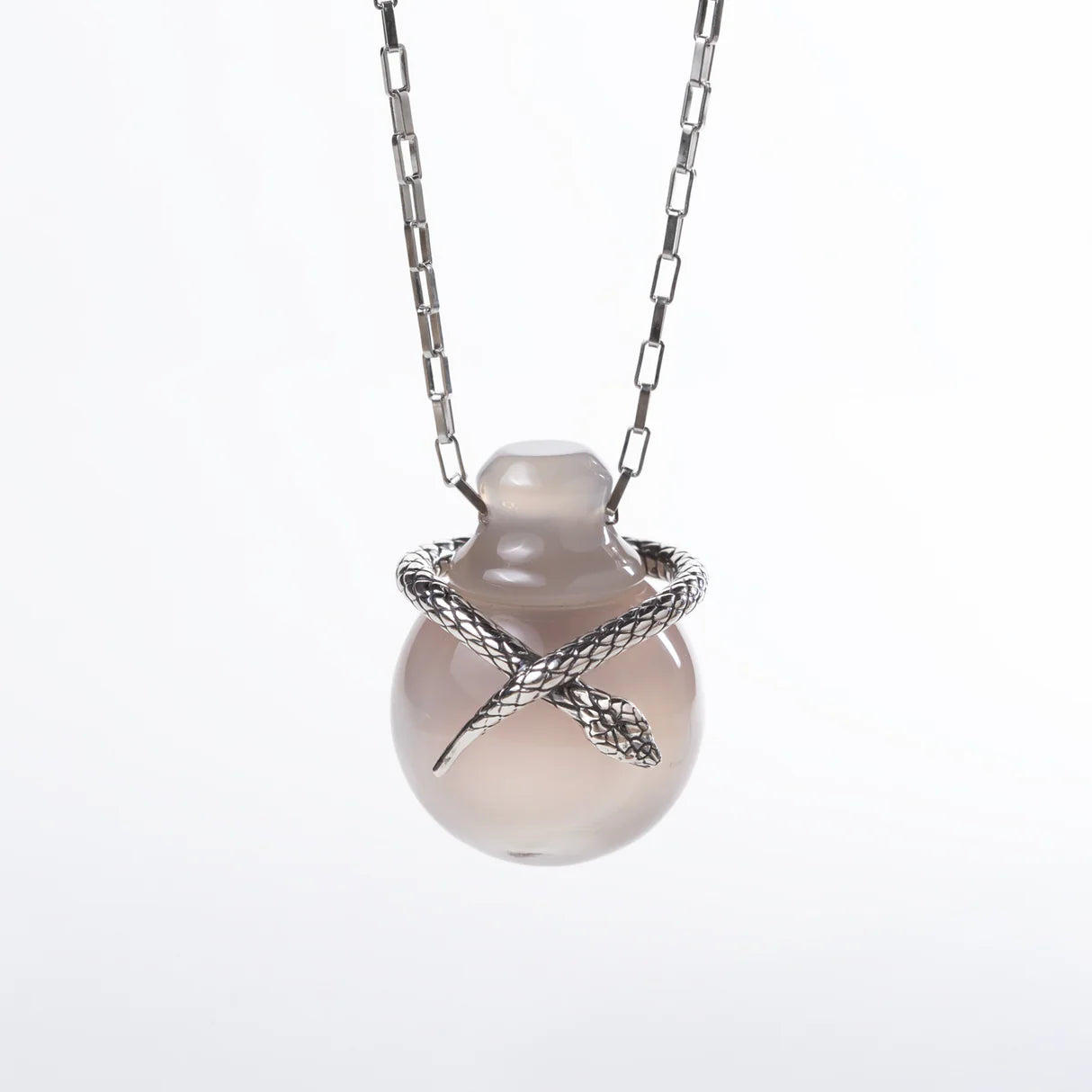 Venom Pendant with Misty Agate in Sterling Silver