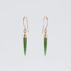 Gold Pounamu Skinny Point Earrings