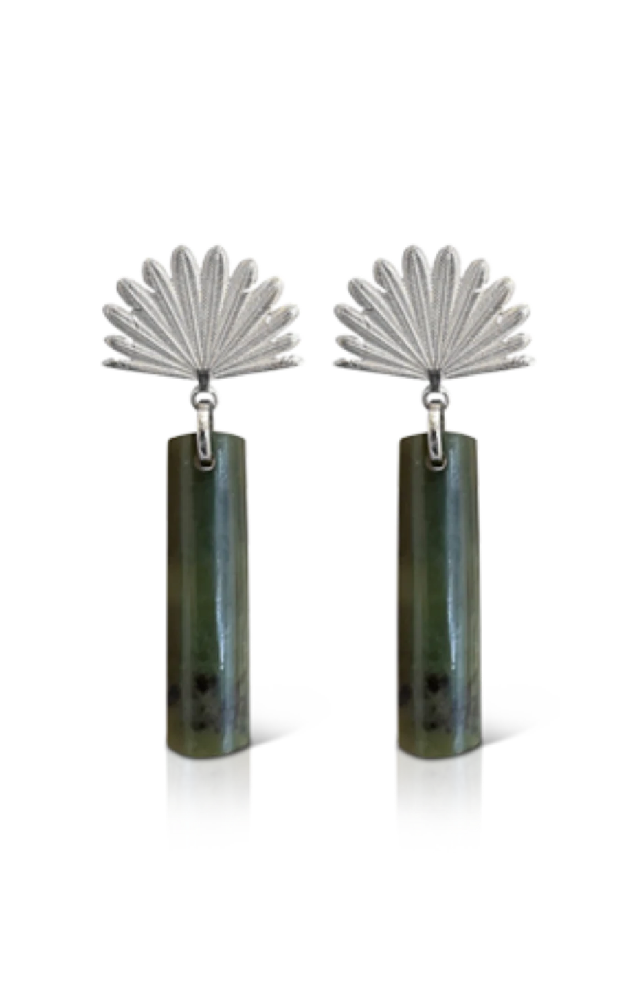 Pounamu Piwakawaka Drop Earring