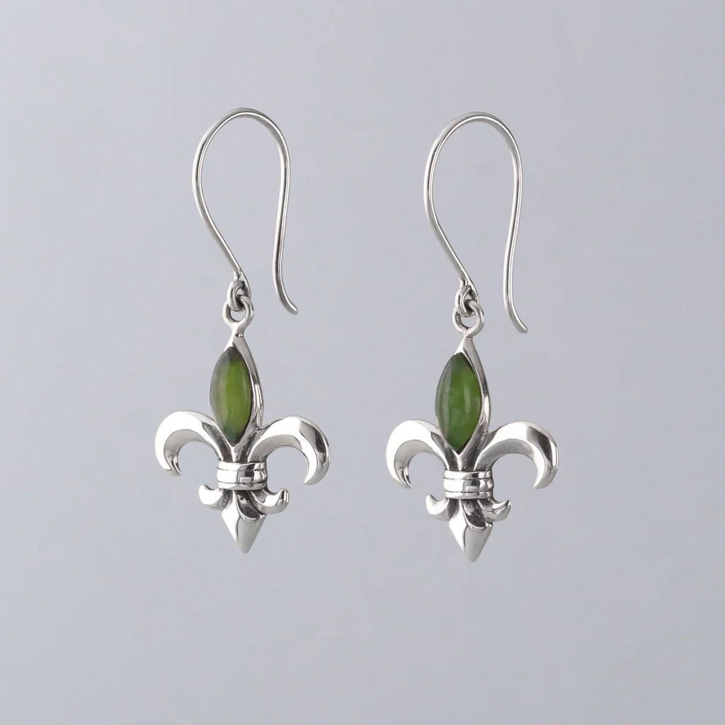 Pounamu Fleur de Lis Earrings