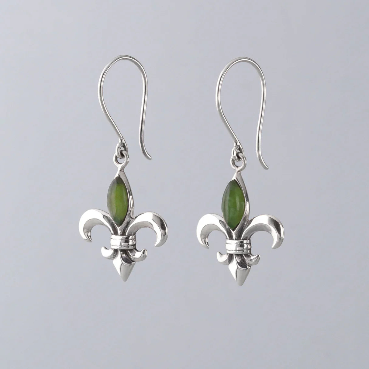 Pounamu Fleur de Lis Earrings