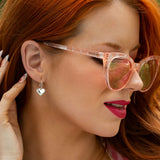 Perfectly Flawed Heart Earrings with Lab Diamonds in Sterling Silver