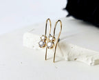 Yellow Gold Dangle Diamond Studs