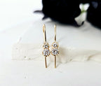 Yellow Gold Dangle Diamond Studs