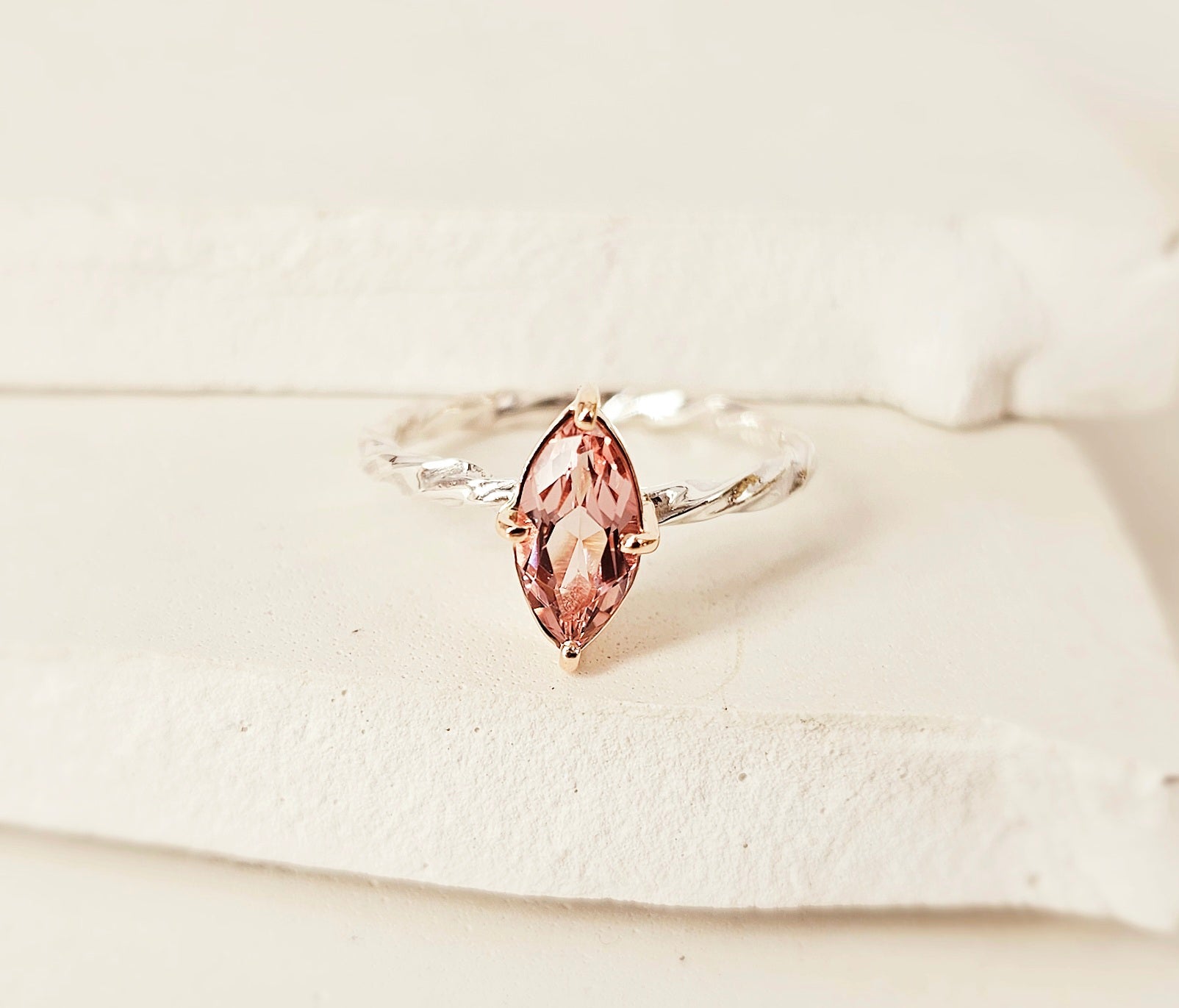 Embrace Elegance: The Pink Tourmaline Whisper Ring