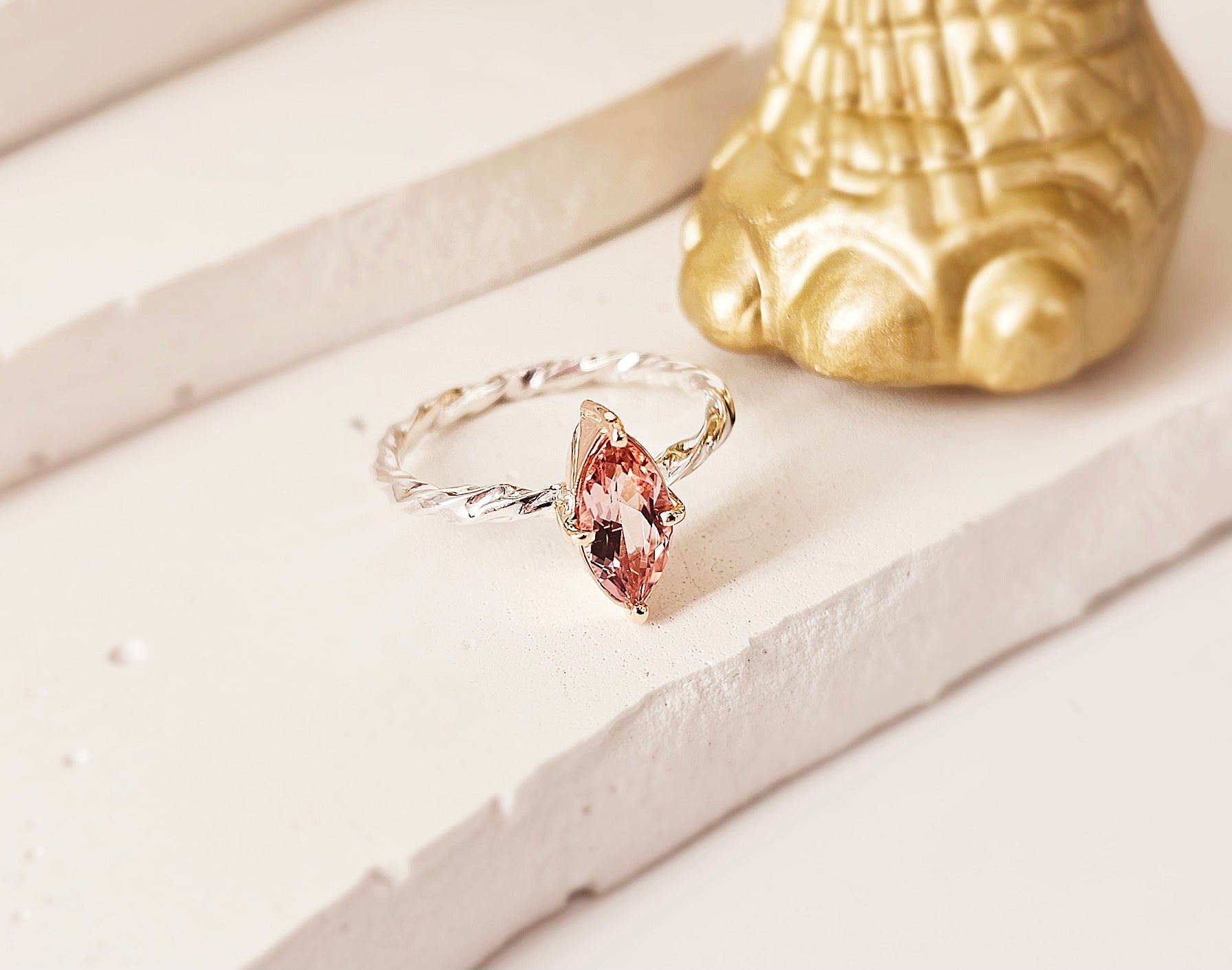 Embrace Elegance: The Pink Tourmaline Whisper Ring
