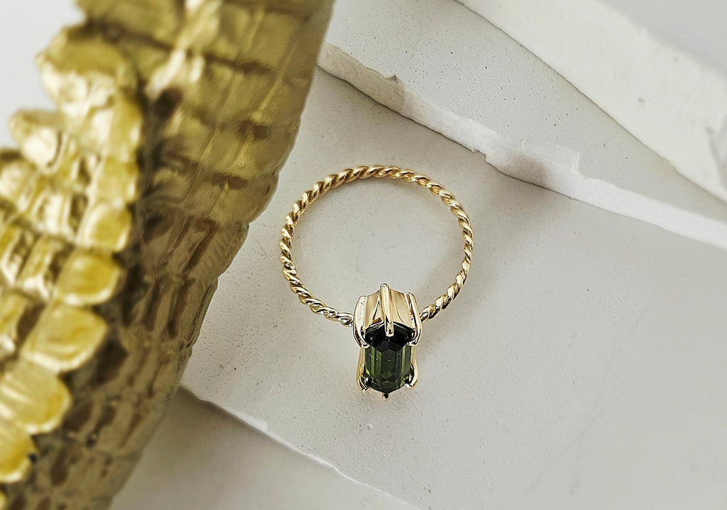 Embrace Unique Beauty: Green Tourmaline Ring