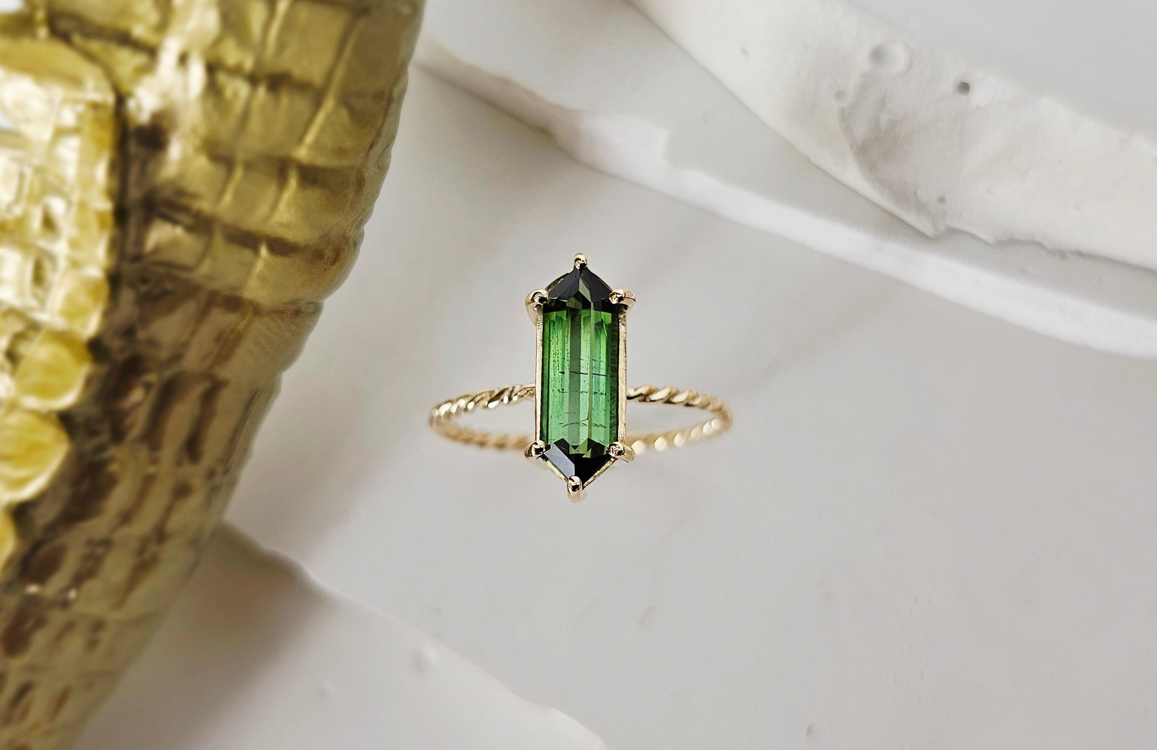 Embrace Unique Beauty: Green Tourmaline Ring