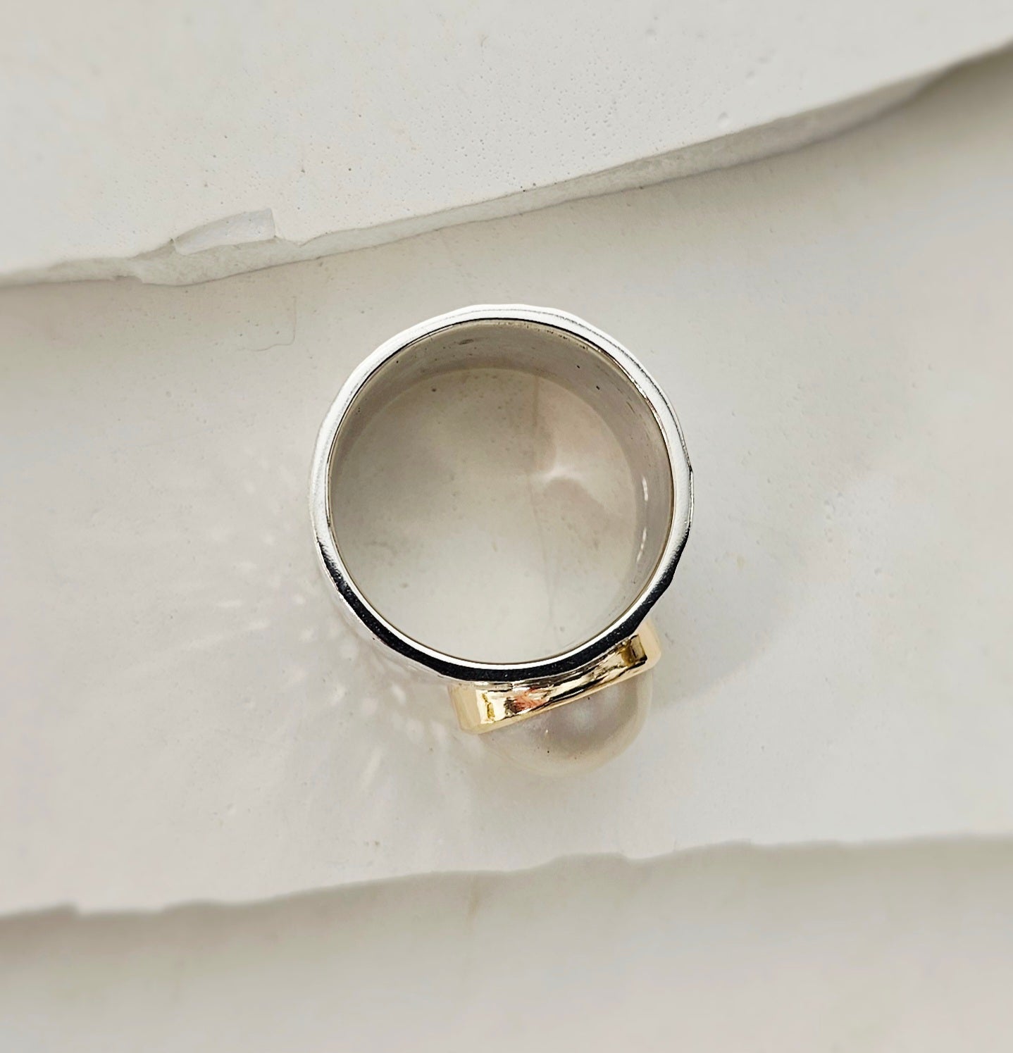 Discover Your Next Signature Piece: 11mm Cream Mabe Pearl Ring