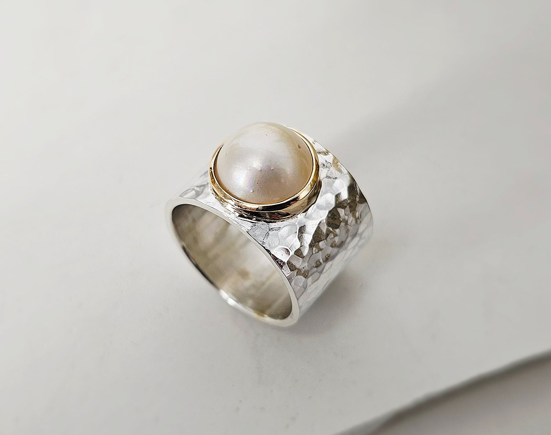 Discover Your Next Signature Piece: 11mm Cream Mabe Pearl Ring