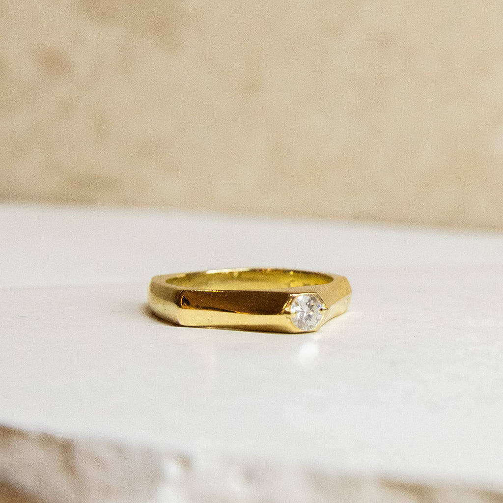 Geometric 18ct Gold Ring