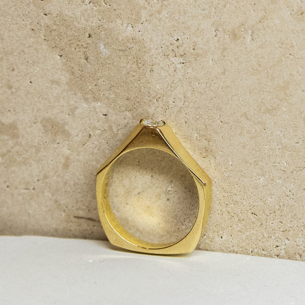 Geometric 18ct Gold Ring