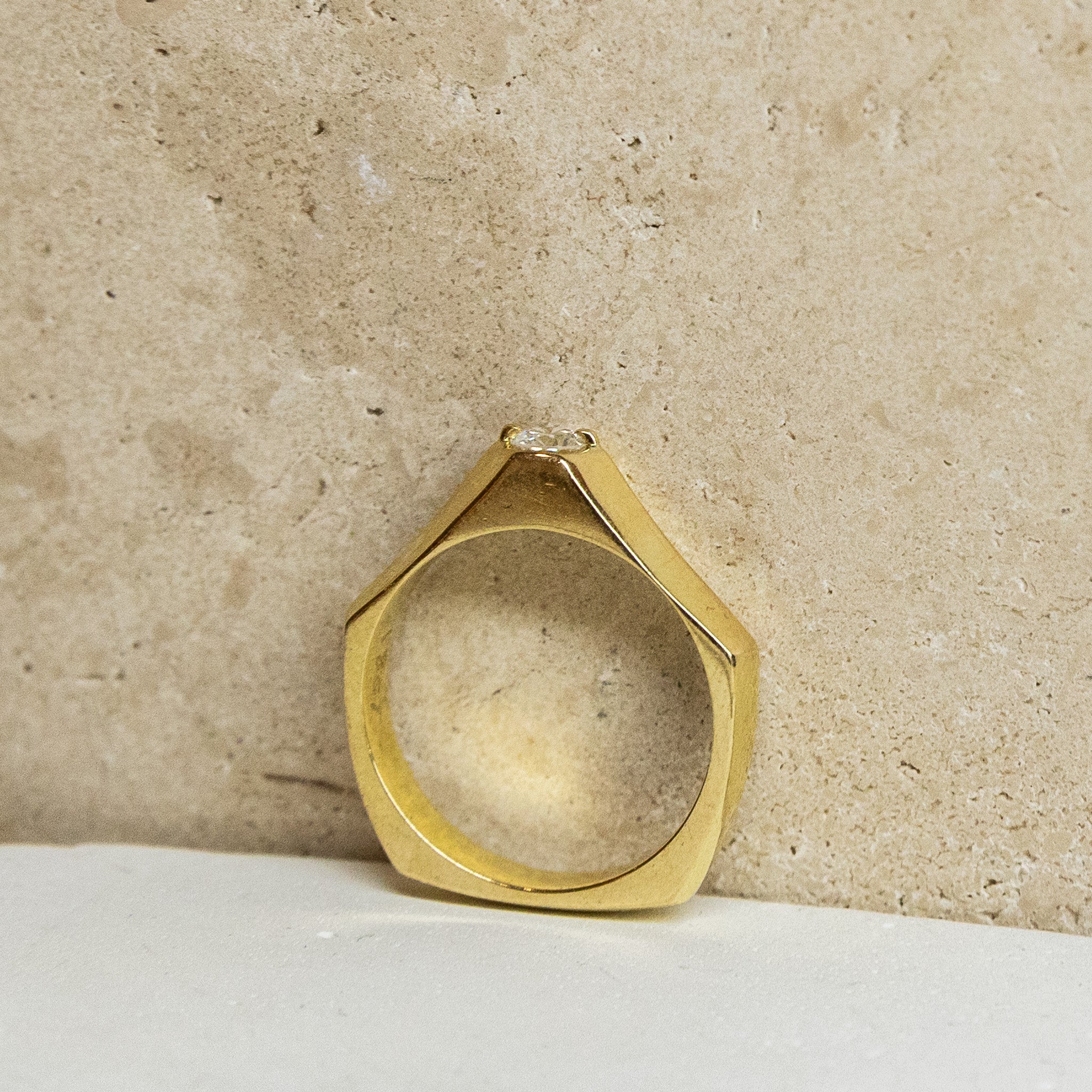 Geometric 18ct Gold Ring
