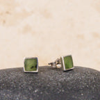 Square Pounamu Stud Earrings