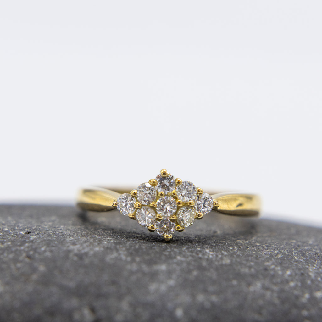 9ct Yellow  Gold Diamond Ring