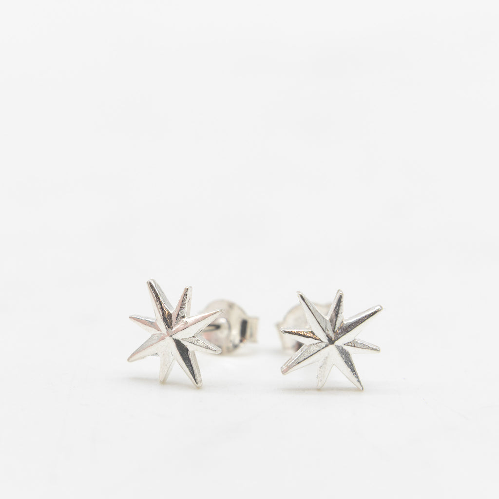 Silver Star Stud Earrings