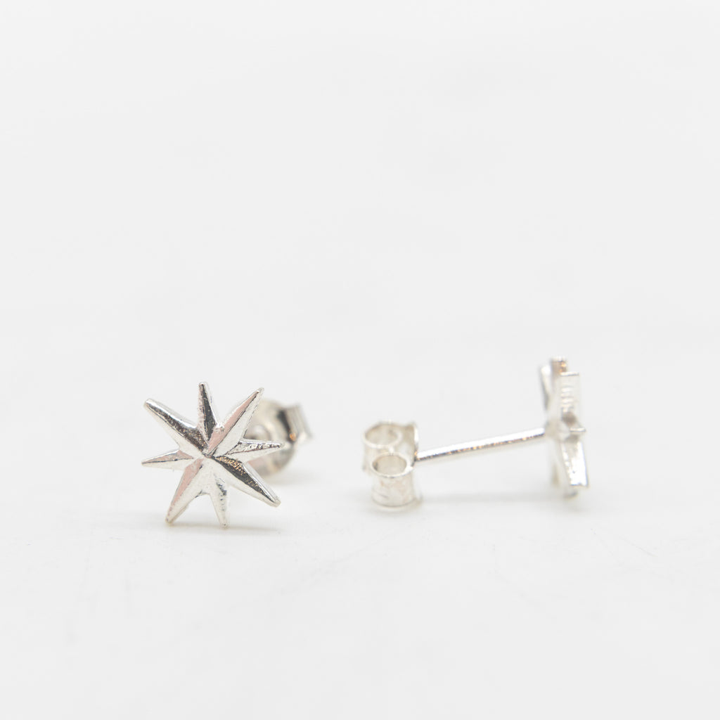 Silver Star Stud Earrings