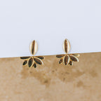 9ct Gold Layered Leaf Earrings