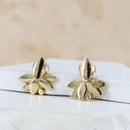 9ct Gold Layered Leaf Earrings