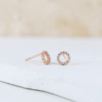 Delicate Open Circle Rose Gold Studs