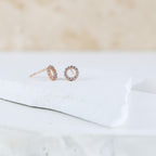 Delicate Open Circle Rose Gold Studs