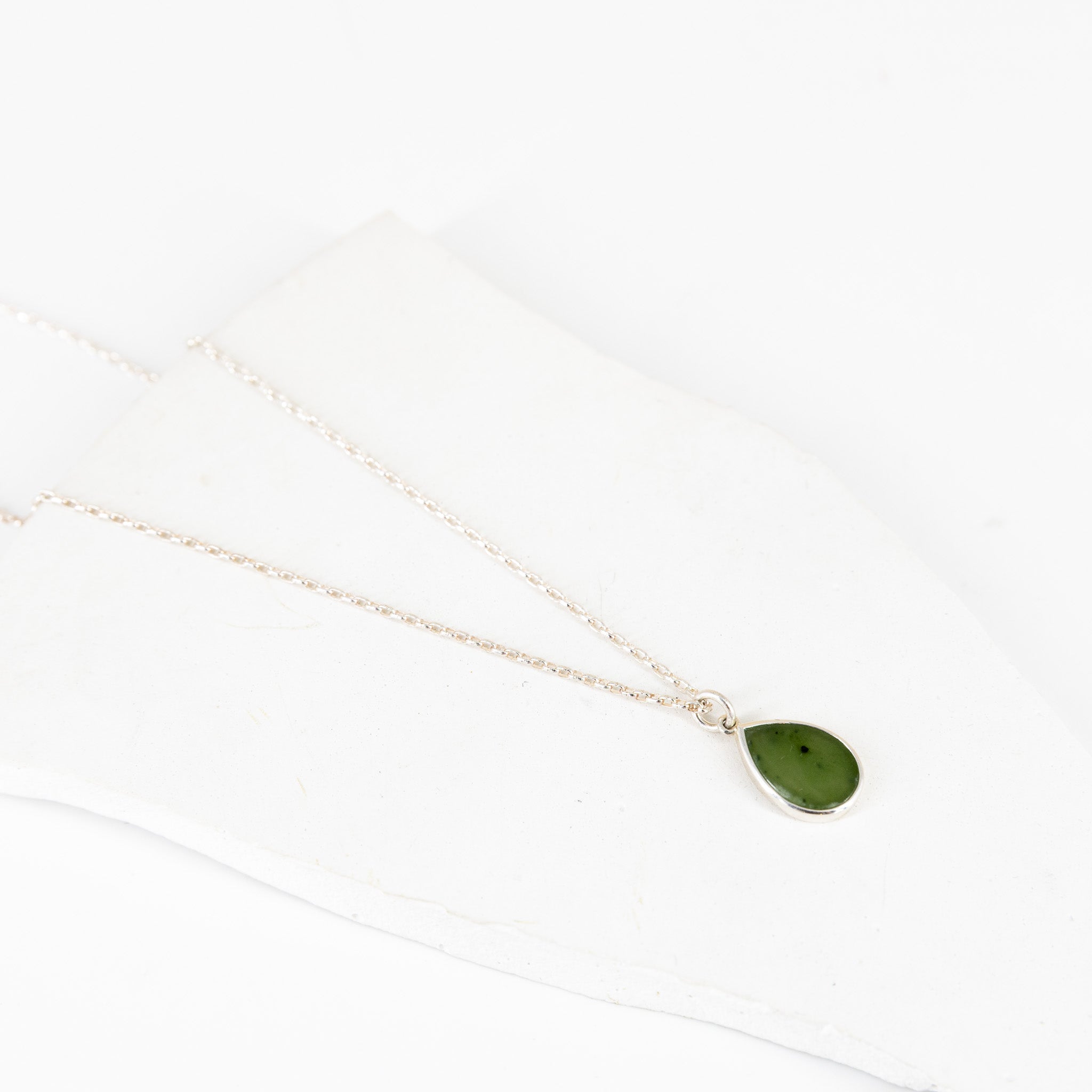 Silver Teardrop Pounamu Necklace