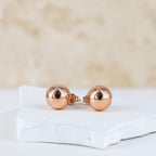 Classic Ball Rose Gold Stud Earrings