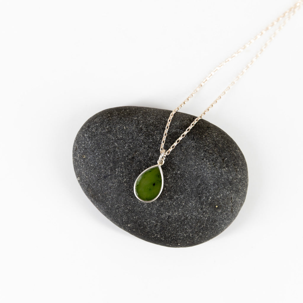 Silver Teardrop Pounamu Necklace