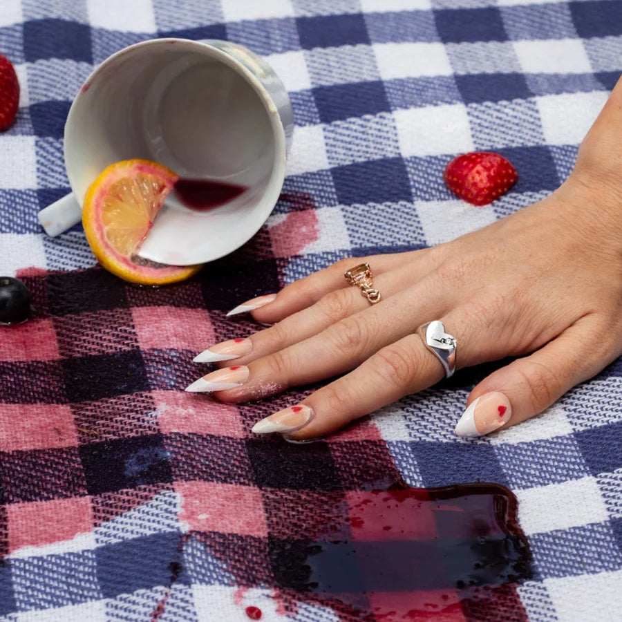 Perfectly Flawed Heart Ring with Lab Diamond in Sterling Silver