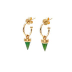 Gold Pounamu Tiny Point Earrings
