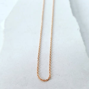 Short Round Cable Link Chain in 9ct Rose Gold