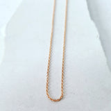 Short Round Cable Link Chain in 9ct Rose Gold