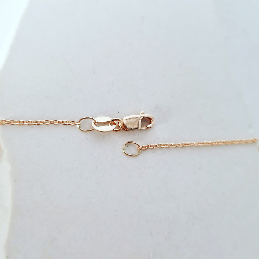 Short Round Cable Link Chain in 9ct Rose Gold