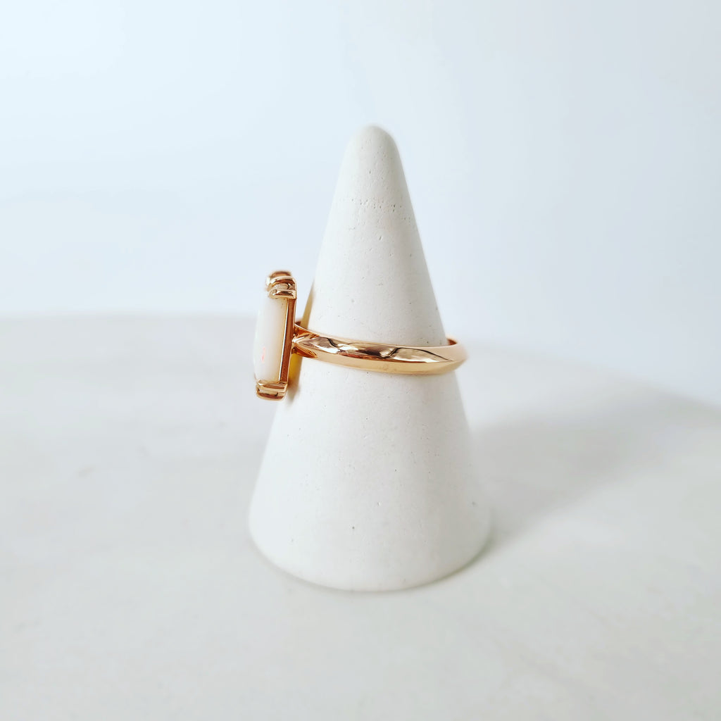 Embrace Bespoke Beauty: The Milky White Opal Talon Ring