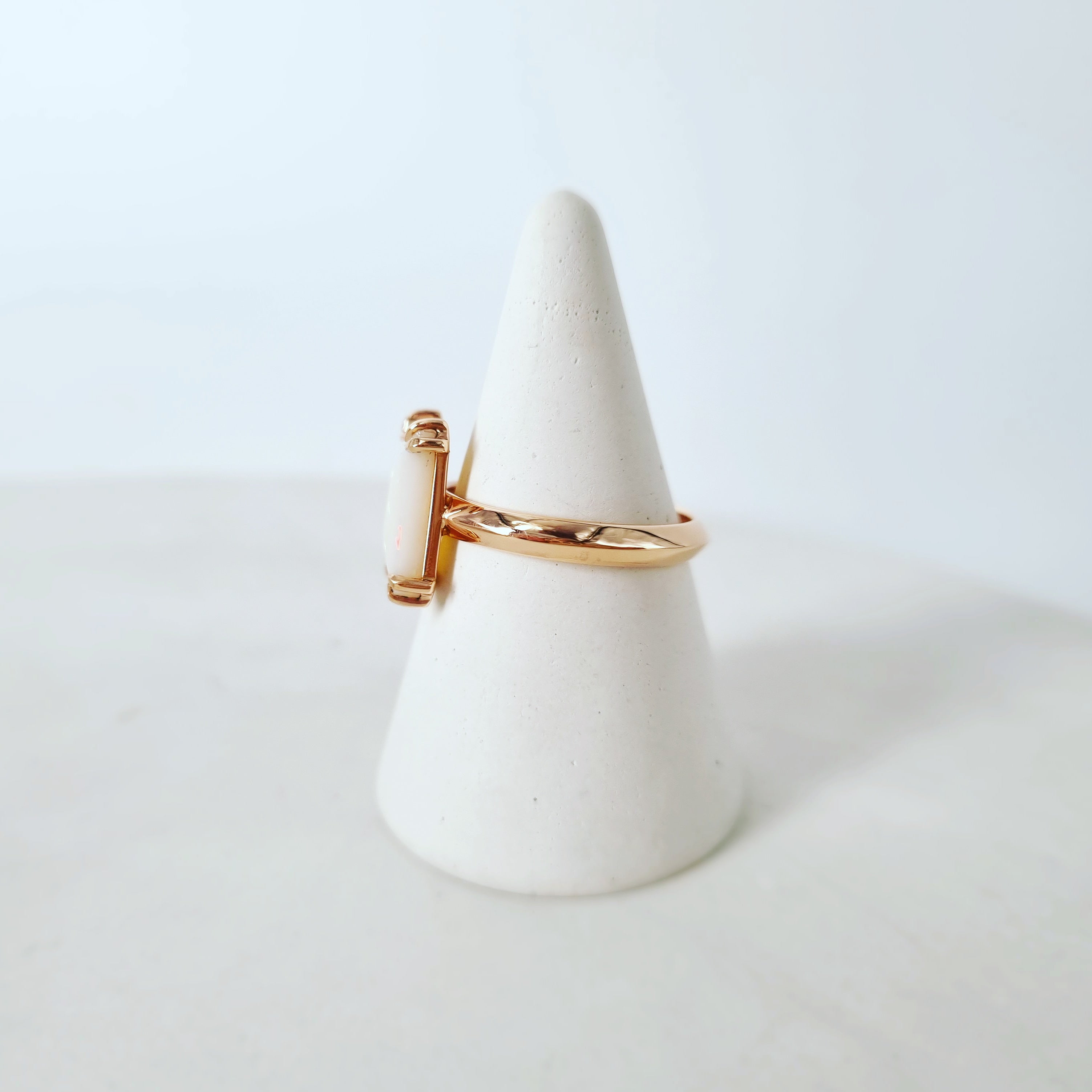 Embrace Bespoke Beauty: The Milky White Opal Talon Ring