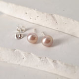 Pink Pearl Stud with Chain Detail