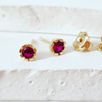 Elevate Your Everyday: Ruby Studs in 9ct Yellow Gold