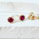 Ruby Studs in 9ct Yellow Gold