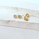 Diamond Lab Studs in 9ct yellow