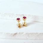 Elevate Your Everyday: Ruby Studs in 9ct Yellow Gold