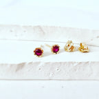 Elevate Your Everyday: Ruby Studs in 9ct Yellow Gold