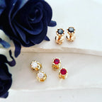 Elevate Your Everyday: Ruby Studs in 9ct Yellow Gold