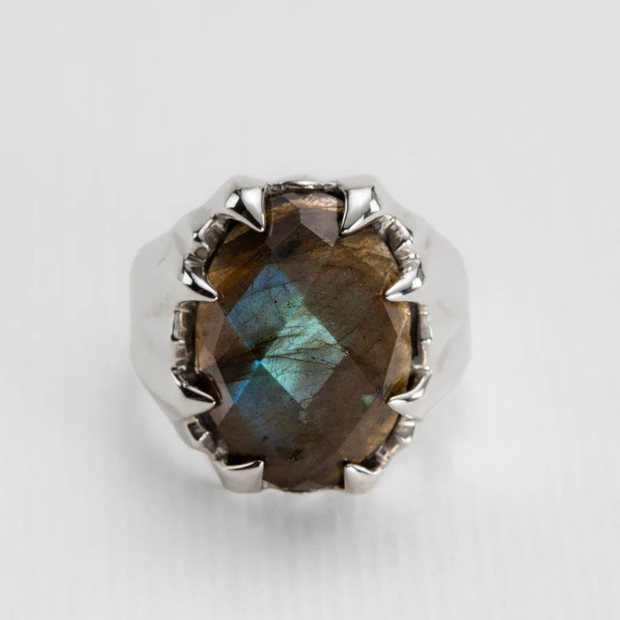 Jaws Ring in Labradorite