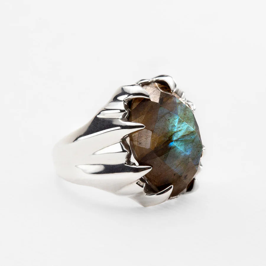 Jaws Ring in Labradorite