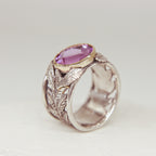 Amethyst Leaf Ring